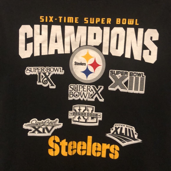 Pittsburgh Steelers NFL Team Apparel Six Time Super Bowl Champions Shirt - Picture 2 of 7